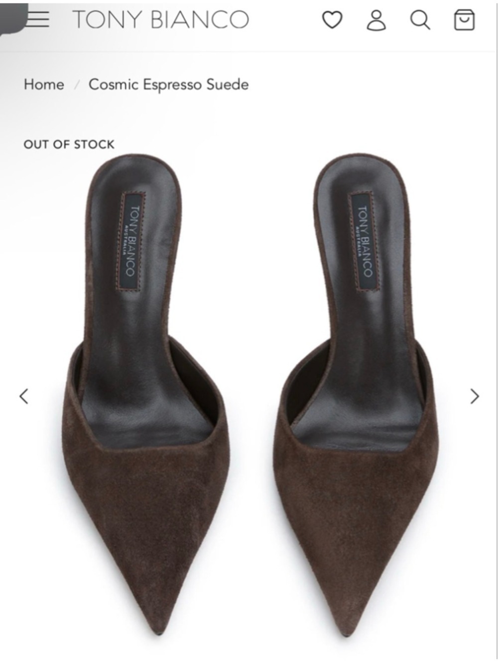 NewTony Bianco Cosmic Espresso Suede Mules Size 9 Brown